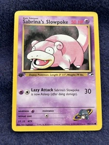 Pokemon TCG Gym Heroes 1st Edition Sabrina's Slowpoke Common 95/132 - Picture 1 of 2