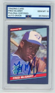 FRED McGRIFF Signed 1986 Donruss ROOKIE Baseball Card #28 + PSA Auth Auto 10 - Picture 1 of 2