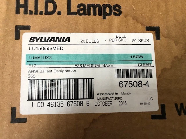20-LU150/55/MED SYLVANIA LAMPS 67508 - Image 1 of 1
