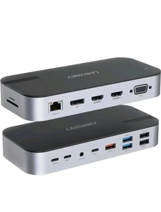 Lasuney USB C Laptop Docking Station 15 in 1 Multiport Adapter New USB Port - Picture 1 of 5