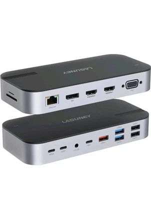 Lasuney USB C Laptop Docking Station 15 in 1 Multiport Adapter New USB Port - Image 1 of 4