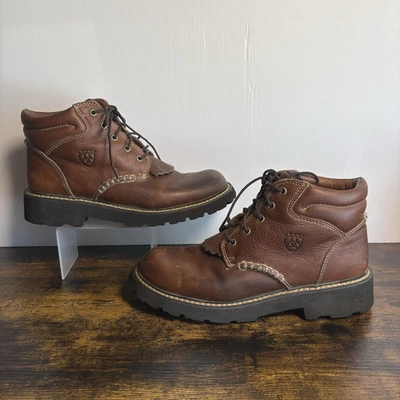 Botas femininas Ariat de couro canyon tamanho 9,5B marrom trabalho ocidental - Imagem 1 de 4