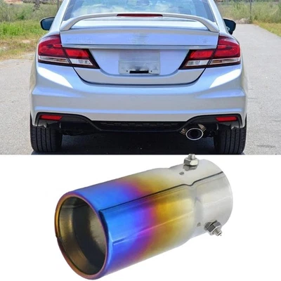 Car Chrome Stainless Rear Exhaust Pipe Tail Muffler Tip For Honda Civic 2015 Foto 1 de 4