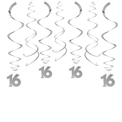 Pack de 30 decoraciones de plata para colgar en techo de aniversario 16 cumpleaños Foto 1 de 3