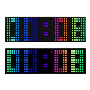 LED Desk Wall Digital Clock with Colorful Text Display Voice Control Countdown - Picture 1 of 10