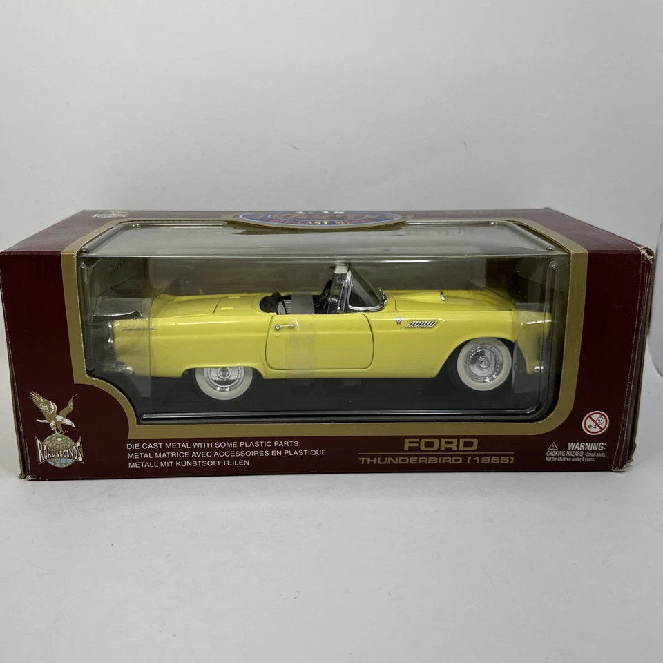 1955 Ford Thunderbird Yellow 1/18 Diecast Model Car by Road Signature 92068Y