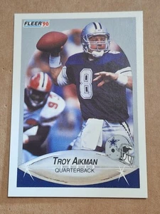 1990 TROY AIKMAN FLEER NFL CARD #384 DALLAS COWBOYS UCLA BRUINS - Picture 1 of 2