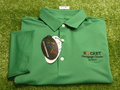 NUEVA Camisa Polo de Golf Greg Norman RMC Staff C.C. Logo Evergreen pequeño Foto 1 de 3