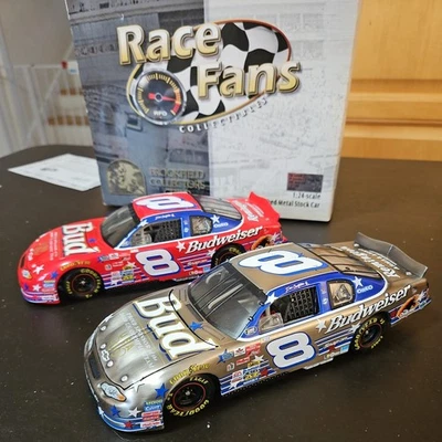 RARO Dale Earnhardt Jr. #8 BUD Metal Cepillado Juego de 2 Coches 2000 1/24 Nascar Diecast Foto 1 de 4