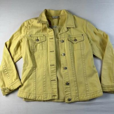 CAbi Denim Jean Jacket Womens Size Medium Bright Yellow Spring Easter - Image 1 of 4