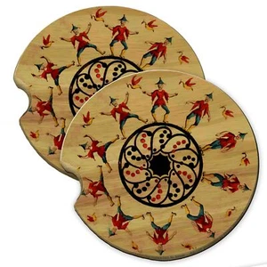 Jester Wood Car Coaster Gift Set fit Car & Truck Cup Holder - Bild 1 von 3