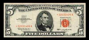 Star 1963 $5 United States Note Red Seal - Picture 1 of 2
