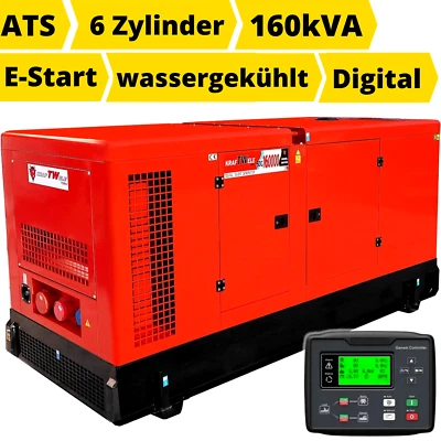 Stromerzeuger Diesel 160 kVA Notstromaggregat 400V Generator Dauerbetrieb 193PS - Bild 1 von 4