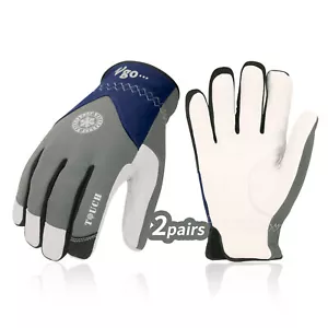 Guantes de trabajo de invierno impermeables de piel de cabra Vgo 32 ° F guantes congelador para hombres (GA8977FW) - Imagen 1 de 6