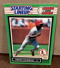 VINCE COLEMAN 1989 KENNER STARTING LINEUP CARD ONE ON ONE - ST. LOUIS CARDINALS