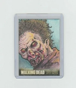 WALKING DEAD SEASON 3 WALKER SKETCH CARD BY ARTIST CLAY SAYRE (#1) 1/1! - Picture 1 of 2