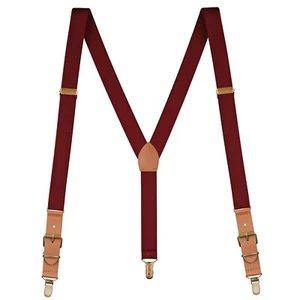 Buyless Fashion Leather End Suspender Mens - 48" Elastic Adjustable 1" - Y Shape - Picture 1 of 84