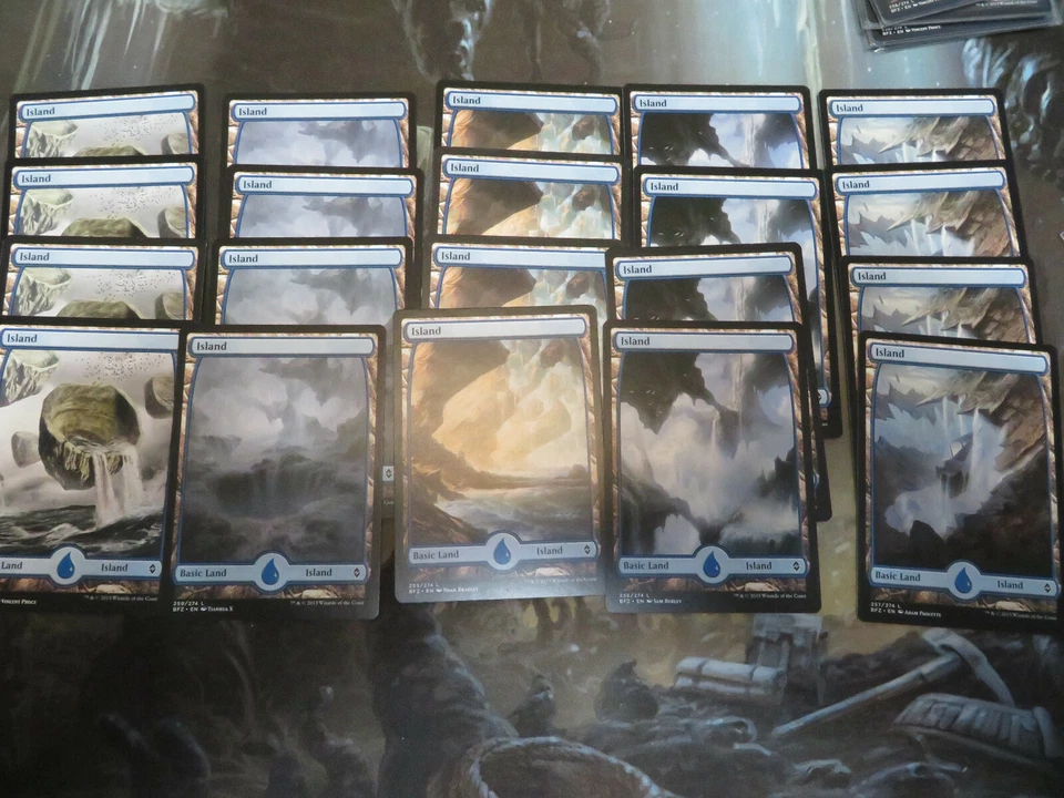 20 FULL ART ISLAND LAND CARDS ALL 5 VARTIETIES 4 EACH N-MINT MTG MAGIC  - Image 1 of 1