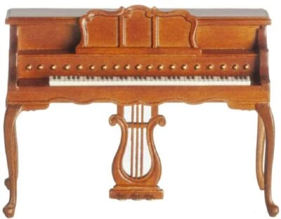 Dolls House Piano Mid Century Walnut JBM Miniature Keyboard Instrument Furniture - Image 1 of 4