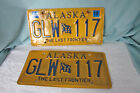 Alaska License Plate Pair 2018 Tag The Last Frontier Mint and Used matching Set