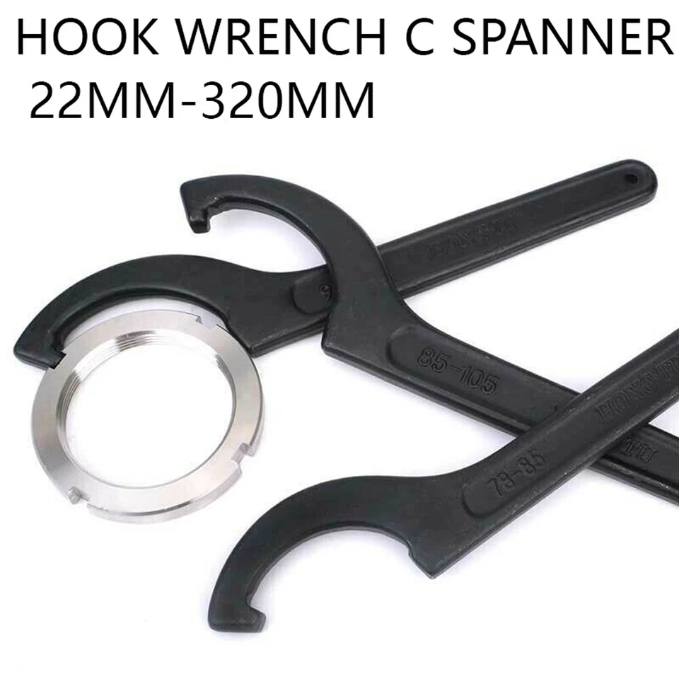 Hook Wrench C Spanner Repair Tool Motorcycle Bike Steering Suspension 22mm-320mm - Image 1 of 4