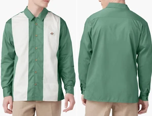 Camicia Dickies manica lunga Wesstover Bowling verde\bianco - Foto 1 di 9
