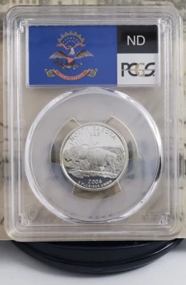 2006-S State Label - Silver Quarter - North Dakota - PCGS PR70DCAM - Toned! 8672 - Image 1 of 4