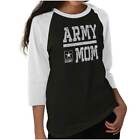 Army Mom Proud USAF US Military Service 3/4 Sleeve Raglan T Shirt For Women