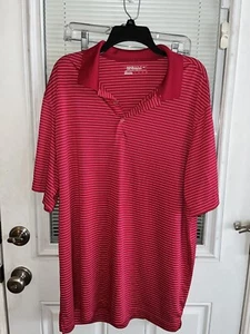 NIKE Polo Golf Shirt Performance Dri Fit Sz XXL Red And White Stripe EUC - Picture 1 of 4