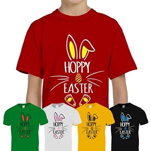 Kids Boys Girls Hoppy Easter Funny Bunny Easter Egg Novelty Fun Tee T-Shirt Top