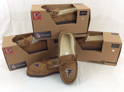 Men's Atlanta Falcons Moccasin Slippers By FOCO Cover