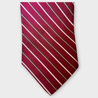 Corbata vintage de seda a rayas de regimiento roja y dorada y beige Brooks Brothers usada en excelente estado Foto 1 de 4