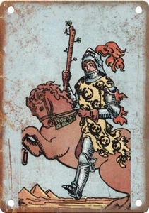 Minor Arcana Knight of Wands 12" x 9" Reproduction Metal Sign MA38 - Picture 1 of 1