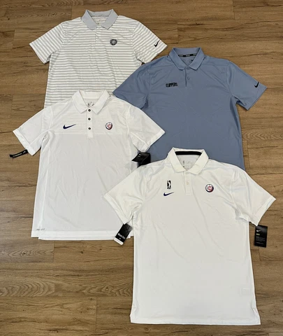 Lot Of 4 NIKE Agua Caliente Los Angeles Clippers NBA G League Polo Shirts Medium Cover