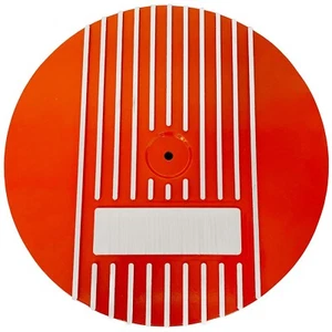 14" Round Orange Air Cleaner Lid Kit - Raised Fins - Custom Engravable - Ansen - Picture 1 of 7