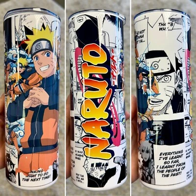 PENTHOUSE BEAUTY NEW!!! NARUTO ANIME CHARACTER 20 OZ STAINLESS STEEL TUMBLER CUP + LID & STRAW