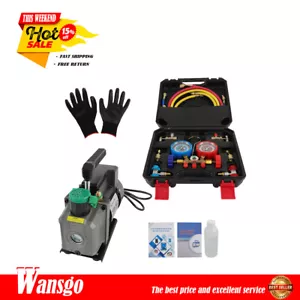 1/3 CV 4cfm HVAC Set Pompa Aspirapolvere CA Auto e Accessori con Misuratore Manifesto - Foto 1 di 12