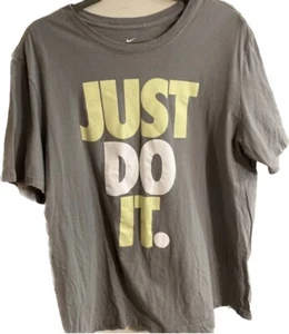 Nike Just Do It T Shirt XL (gray and green) The Nike Tee - Picture 1 of 9