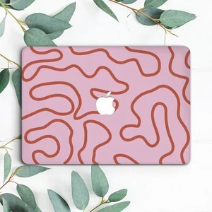 Pink Retro Line Art Abstract Aesthetic Hard Case For Macbook Pro 13 15 16 Air 13 - Picture 1 of 3