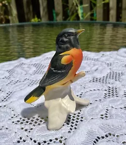 Vintage Goebel Oriole Vogel auf weißem Zweig Figur Porzellan Westdeutschland - Bild 1 von 8