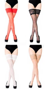 Sensuous Deep Lace Top 20 Denier Hold-Ups,Various Colours- Sizes S-XL - Picture 1 of 6