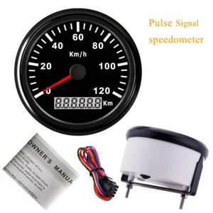 Velocímetro de señal de pulso 85 mm 3-3/8" calibre de kilómetro 120 kph para automóvil camión marino - Imagen 1 de 6
