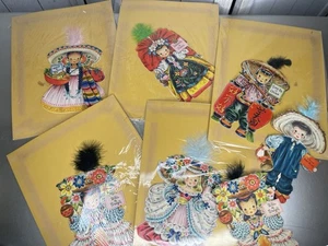 Vintage 1947 Hallmark Papierpuppe Karte Land of Make Believe Lot von 7 - Bild 1 von 4