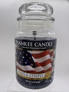 Yankee Candle Stars & Stripes 22oz Collectors Edition Single Wick Burned Once - Picture 1 of 6