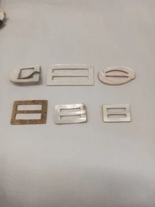 Lot of 7 Vintage Oval & Oblong Mother of Pearl Buckles One Art Deco - Bild 1 von 11