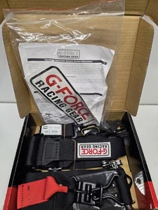 G-Force 5-Point Racing Harness Latch & Link Black Pulldown Lap Belt SFI 16.1 EXP - Picture 1 of 5