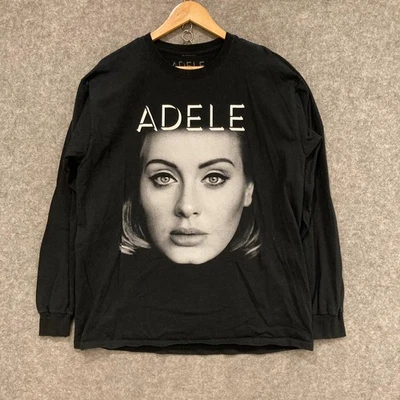 Adele Womens Shirt Size Large Black Long Sleeve 2017 Tour Crew Neck 41616 - Image 1 of 4