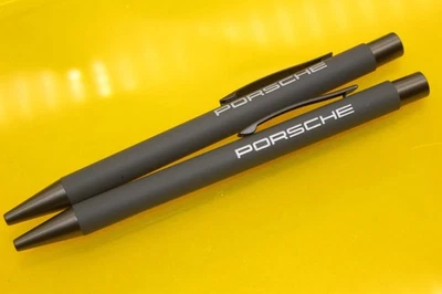 Porsche Kugelschreiber neu in grau 2 Stk Pen metall Kugelschreiber soft touch - Bild 1 von 4