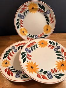 3 Baker & Co England Stick & Spatter Stickware Plates 9" diameter - Picture 1 of 6