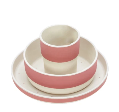 Lassig Glama Lama Bamboo Dinner Set - Coral - Image 1 of 4